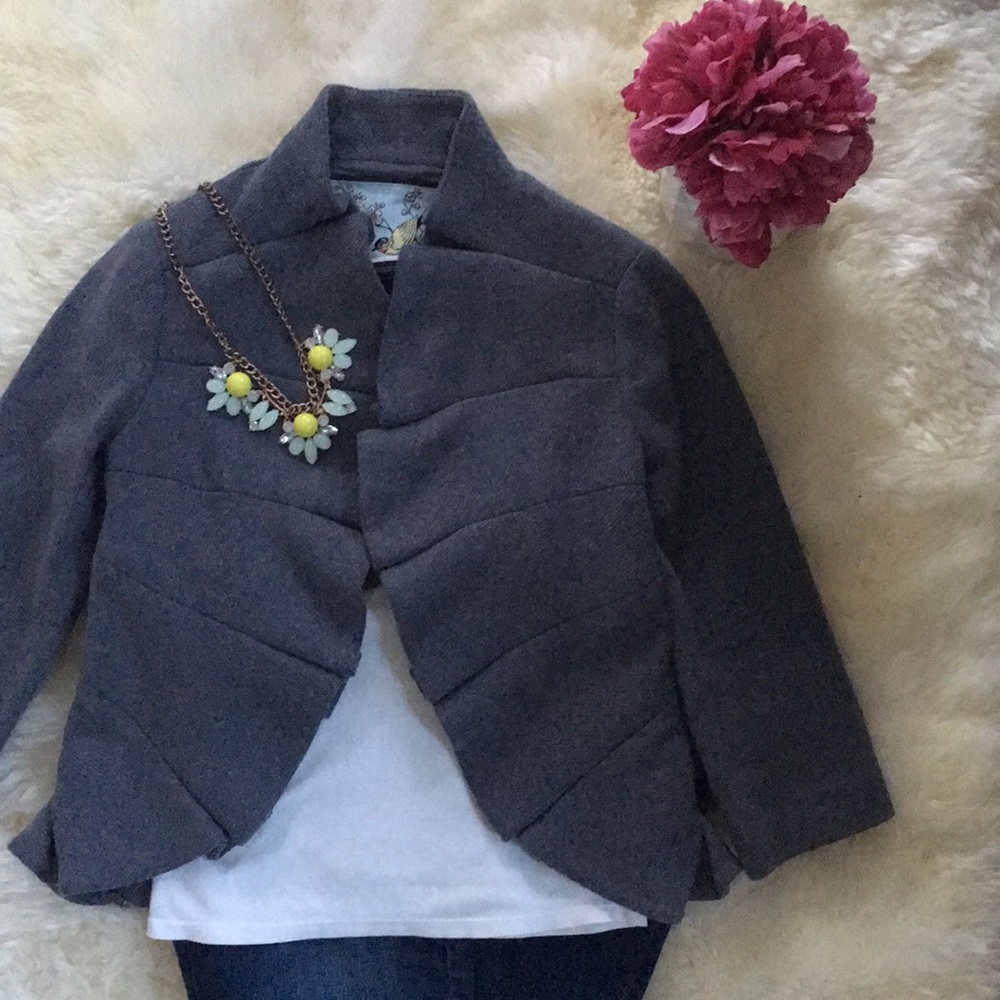 Anthropologie Tabitha Terrace House ruffle jacket